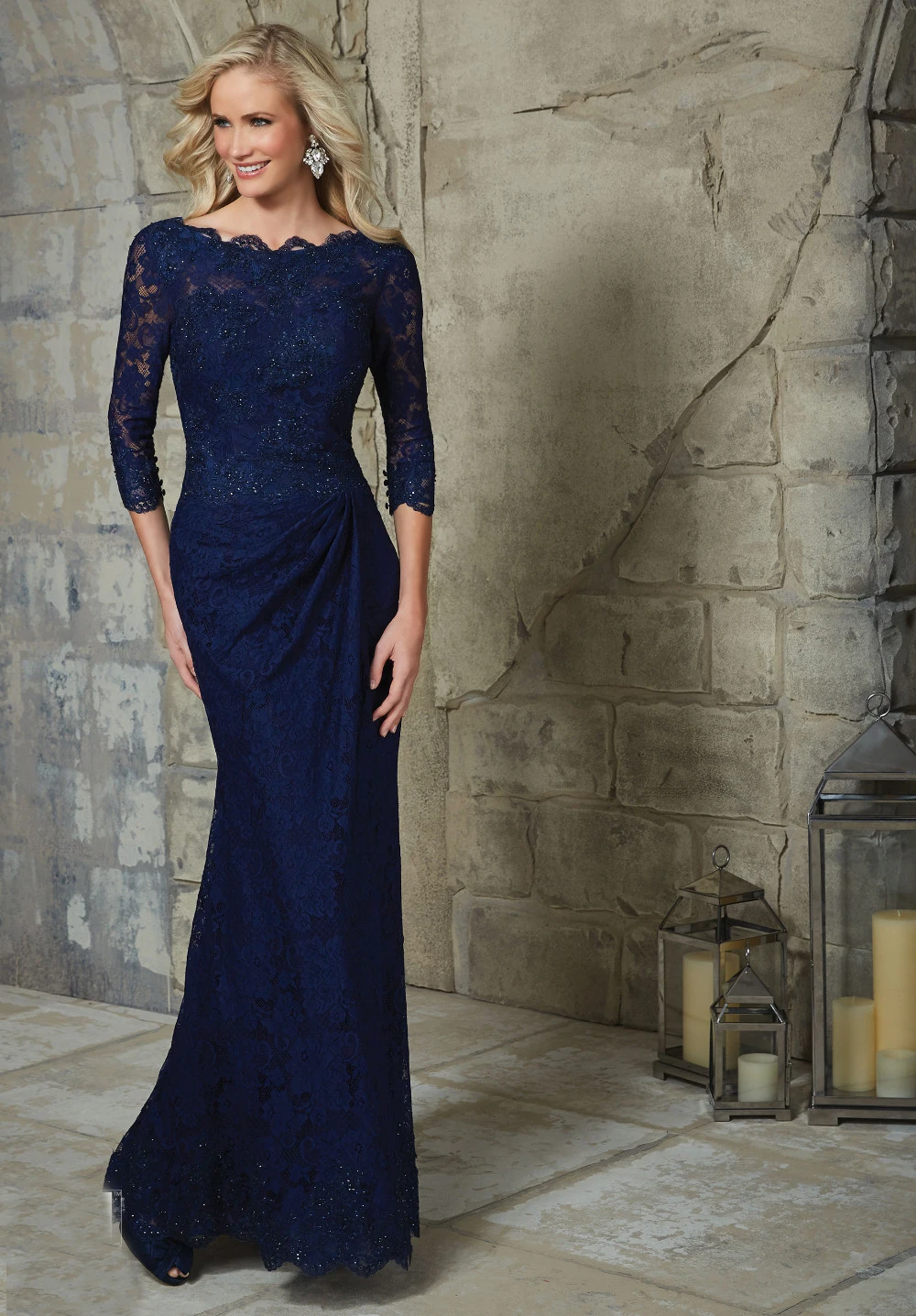 vintage mermaid mother of the bridal dress 2016 half