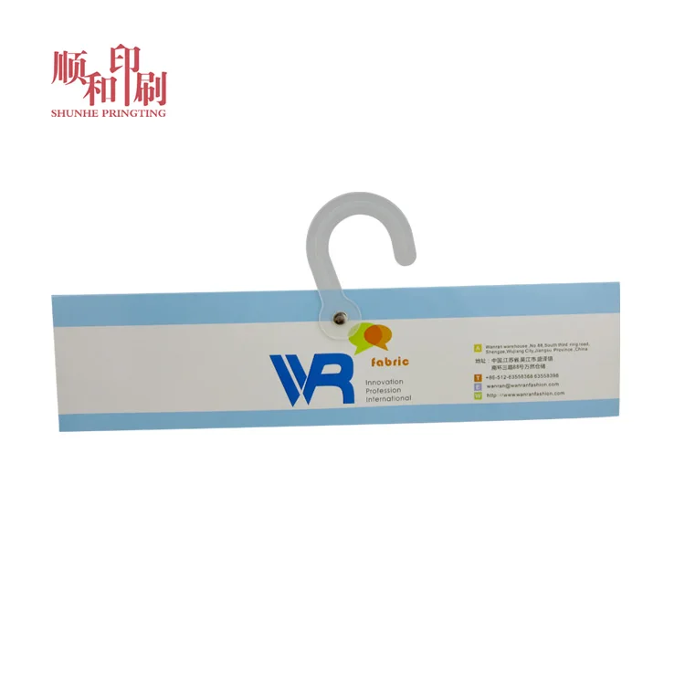 Custom Printing Colorful Kraft Paper Hanger For Fabric With Plastic