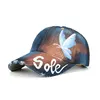 Factory Custom Denim Deserted Washed Baseball Cap With Hand Printed Image Baseball Caps Bulk