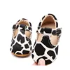 Hot Sale Cute T Bar Mary Jane Leopard Baby Shoes Genuine Leather Toddler Moccasins