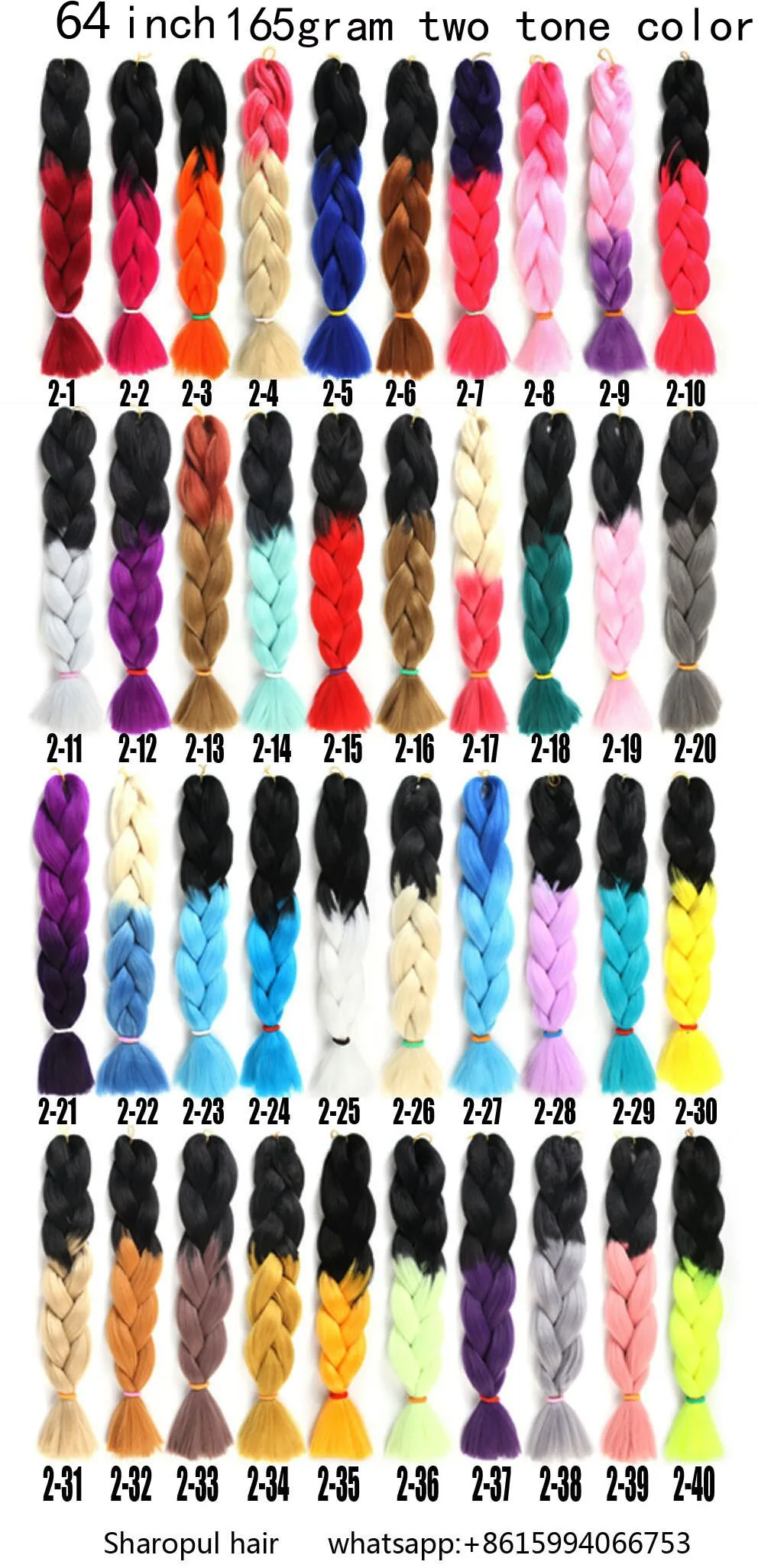 Synthetic Ombre Color Jumbo Braiding Hair Extension 82inch 52inch ...