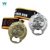 cheap military antique gold nickel 3D sports field land running race bottle opener medal