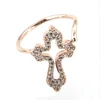 Wholesale jewelry best price cross shape rose gold plated 925 rings
