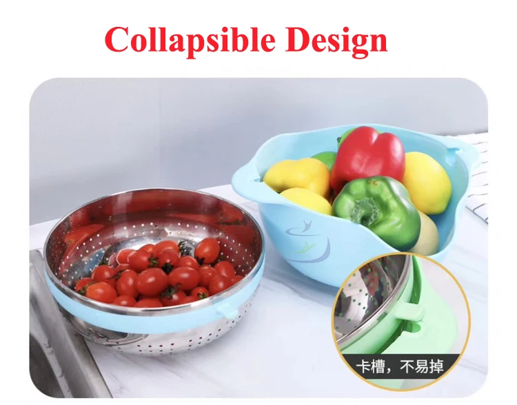 Food Grade Ss304 Kitchen Rice Fruit Vegetable Pasta Washing Stainless