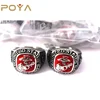POYA Jewelry Silver Black and Red Three Tone The United States Marine Corps Custom Military Rings