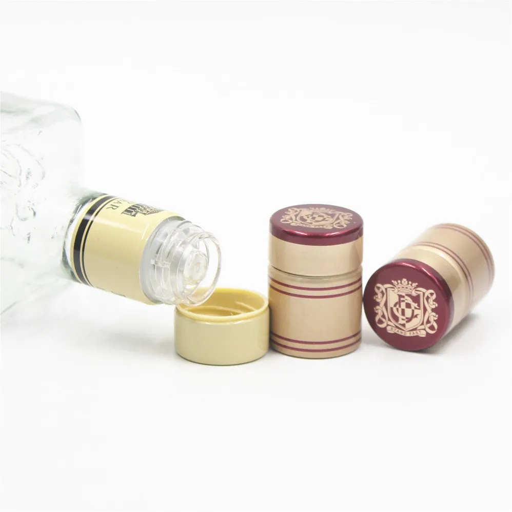 30x44mm Black Color Top Printed Embossed Logo Aluminum Ropp Cap Buy