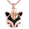 IJD9394 Stainless Steel Fox&Cat Face Design Memorial Ash Necklace Cremation Urn Pendant Necklace Funeral Urn Locket Jewelry