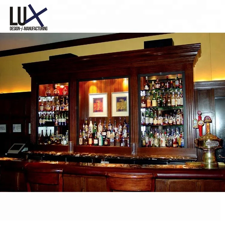 Lux Customized Shop Interior Design Wooden Wine Glass Display