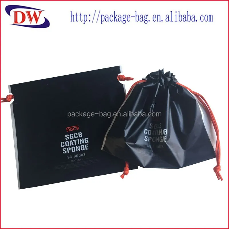 Fashion Stylish Customized Small Black Plastic Drawstring Backpack Bag