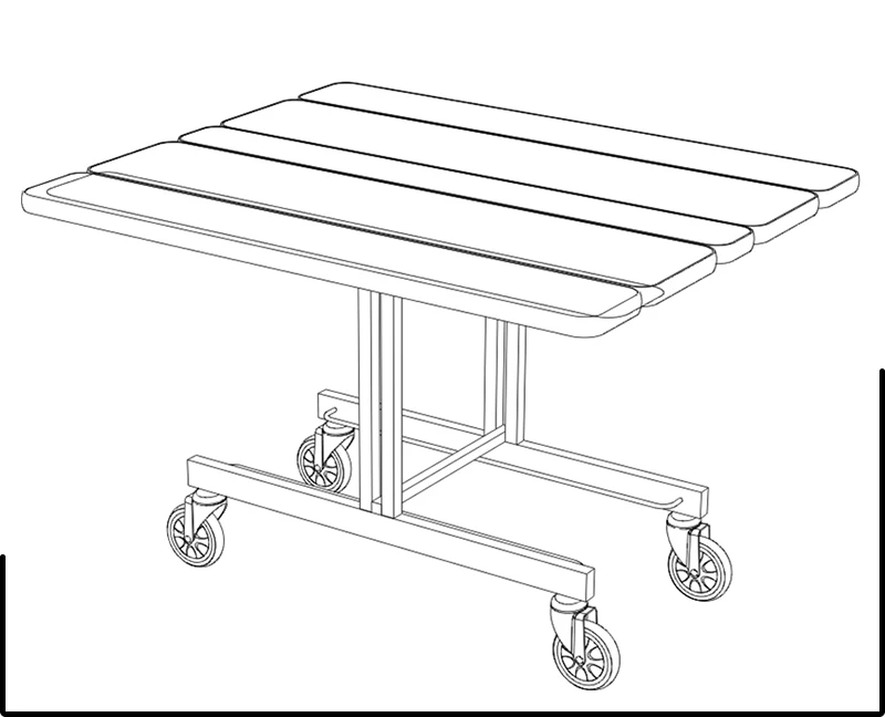 New Simple Style Foldable Stainless Steel Food Service Trolley/oval Hotel Room Service Trolley