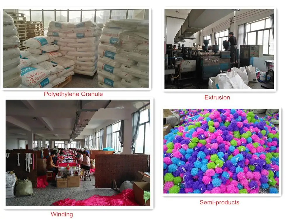 Soft Multicolor Flower Mesh Bath Puff Exfoliating Shower Sponge Loofah