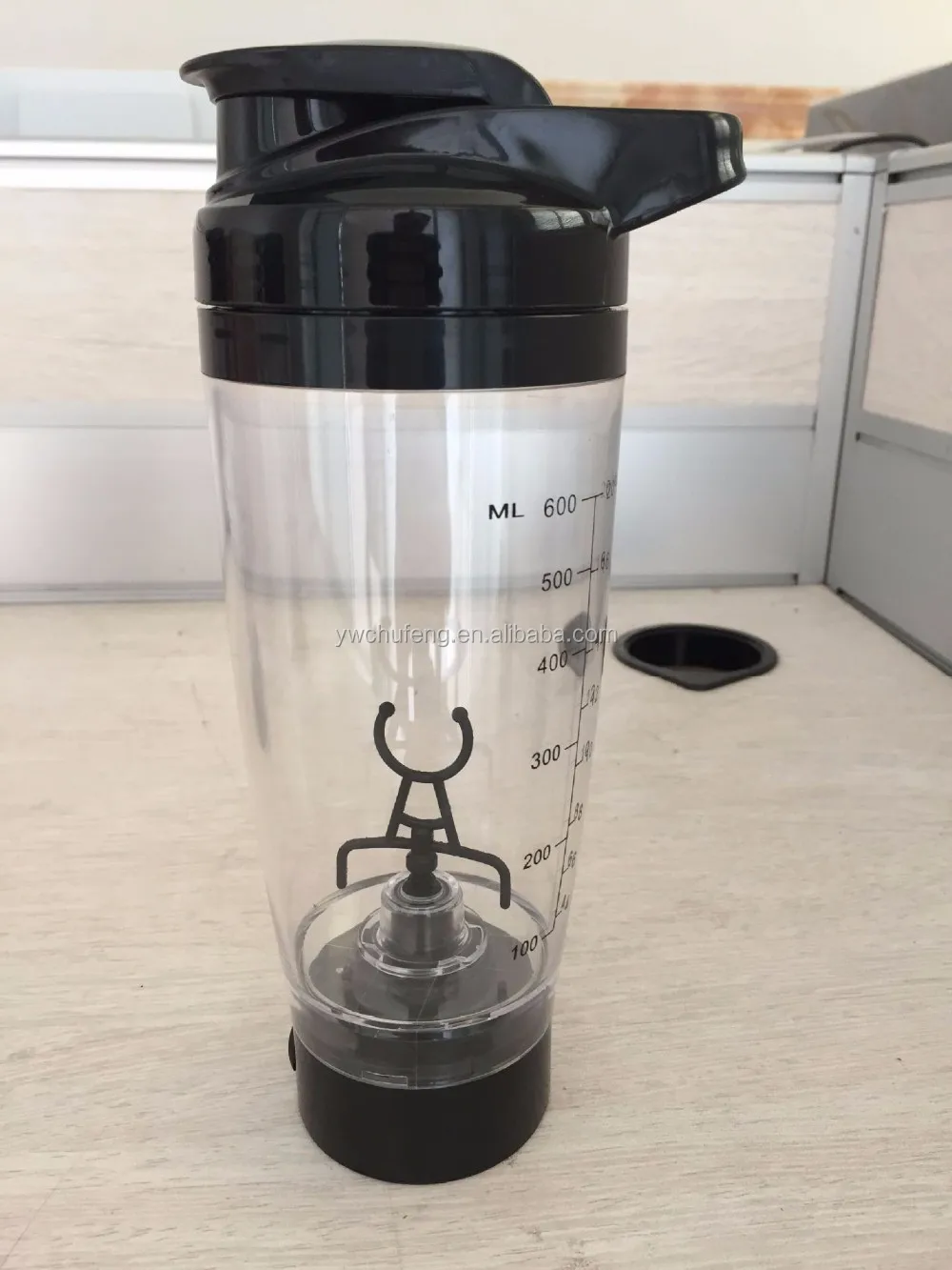 600ml Battery Plastic Protein Electric Shaker Bottle For Vortex Mixer