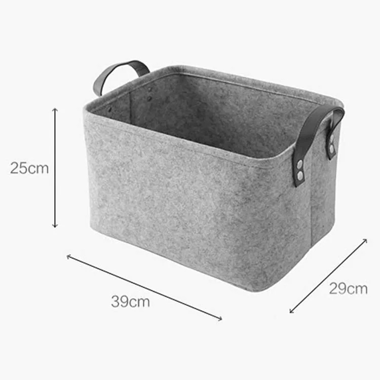 Felt Basket Storage Box With Handle Soft Durable Foldable Storage Bin