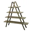 4 Tier Shelf Folding Wooden Ladder Display