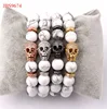 10mm natural howlite stone large luxury skeleton skull beads bracelet for women