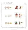 Cute Xmas Multi Earrings Set Santa Christmas Tree Stocking sterling silver