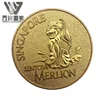OEM pattern and logo gold plating lucky coin bank