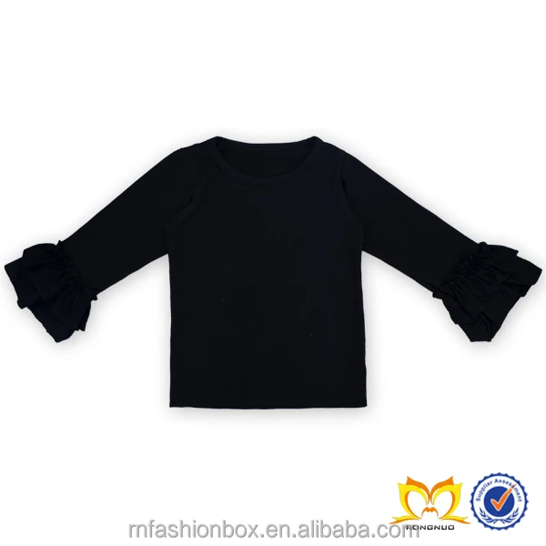 Baby Girls Ruffle Icing Long Sleeve Basic T-shirt Blouse Casual Shirt Boutique