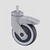 5 inch Threaded Stem Swivel Hospital Bed TPR Medical Castor With Brake