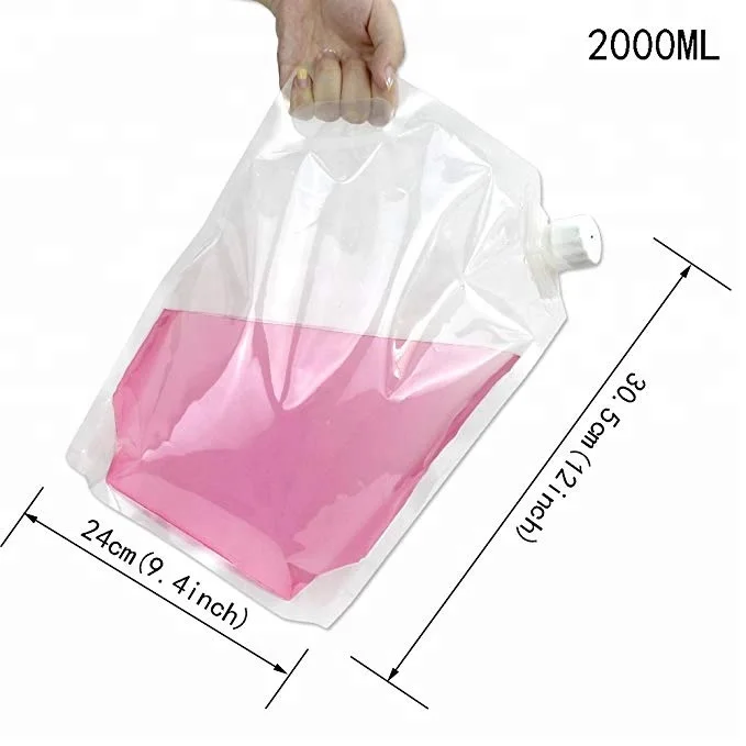 Reusable Plastic Concealable Flask Drink Bags Stand Up Spout Bag Buy