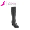 Russian Fashion shoes comfortable cow and sheep leather lace up low heel pumps ankle women boots leather