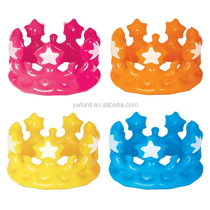 Party Favor Decorative Inflatable Crown Color Assorted Novelty