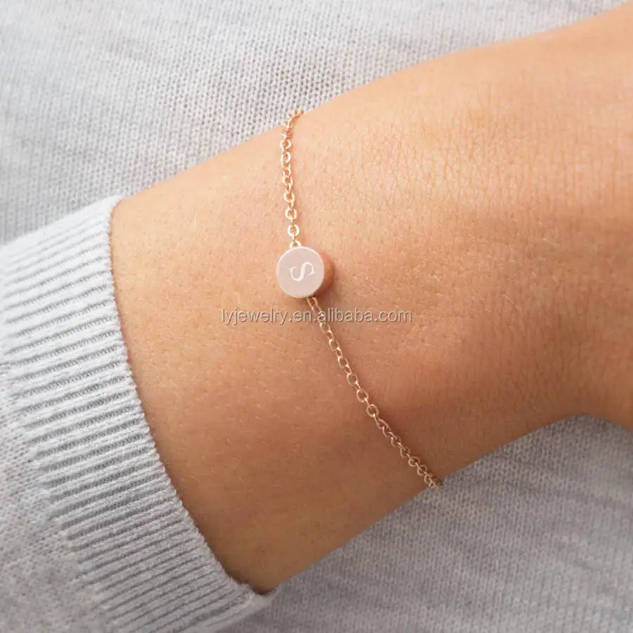 Nen design rose gold letter s Bracelet for girl Bangle simple sterling silver bracelet bangles LYN0021