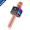 Portable Wireless Karaoke Microphone with Disco LED Lights,H8 Mini Handheld Karaoke Mic Built in Speakers for Party,Singing,Kid
