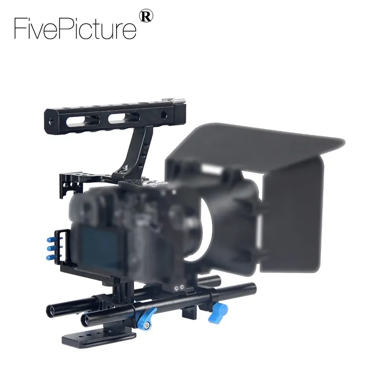 DSLR Rod Rig Camera Video Cage Kit & Handle Grip f. Sony A7 A7r A7s II A6300 A6000, Panasonic GH4 GH3 to Mount Microphone,Monitor,Video LED Light,Follow Focus (12).jpg
