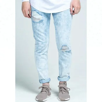 light blue cuffed jeans