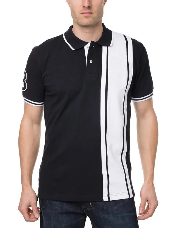 vertical striped polo shirt