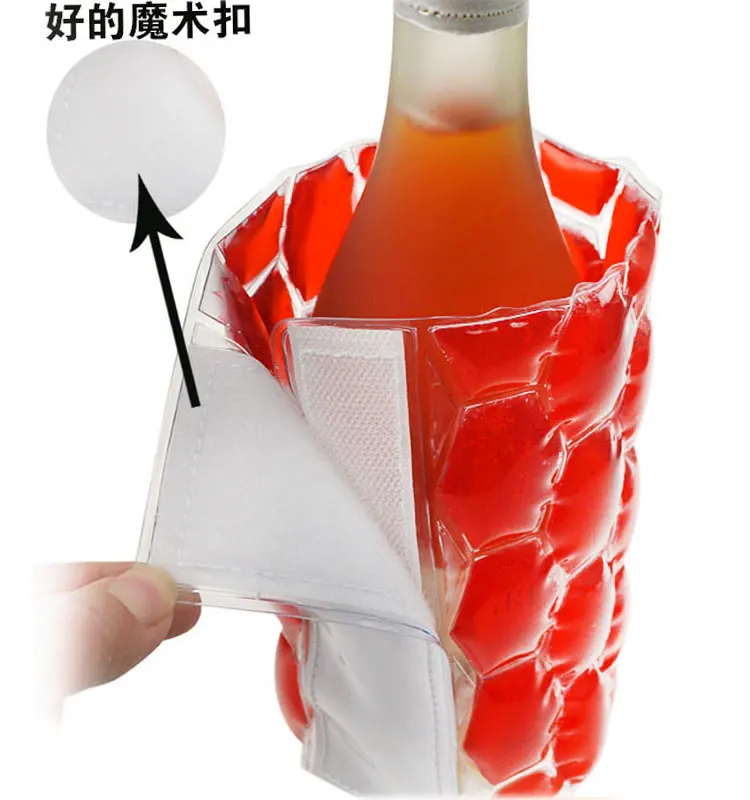 Reusable Pvc Ice Sleeve Packs Wine Cooler Bag Chiller Gift Bags Bottle