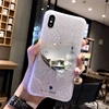 women stylish bling bling clear view mirror phone case for iphone x xs xr xs max