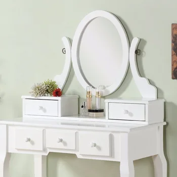 Roundhill Furniture Make Up Vanity Table And Stool Set Roundhill Furniture Make Up Vanity Table And Stool Set Dressing Tablewhite