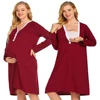 Spring and Autumn Explosion V-neck Knee-Length breastfeeding comfortable fabric ladies maternity dresses