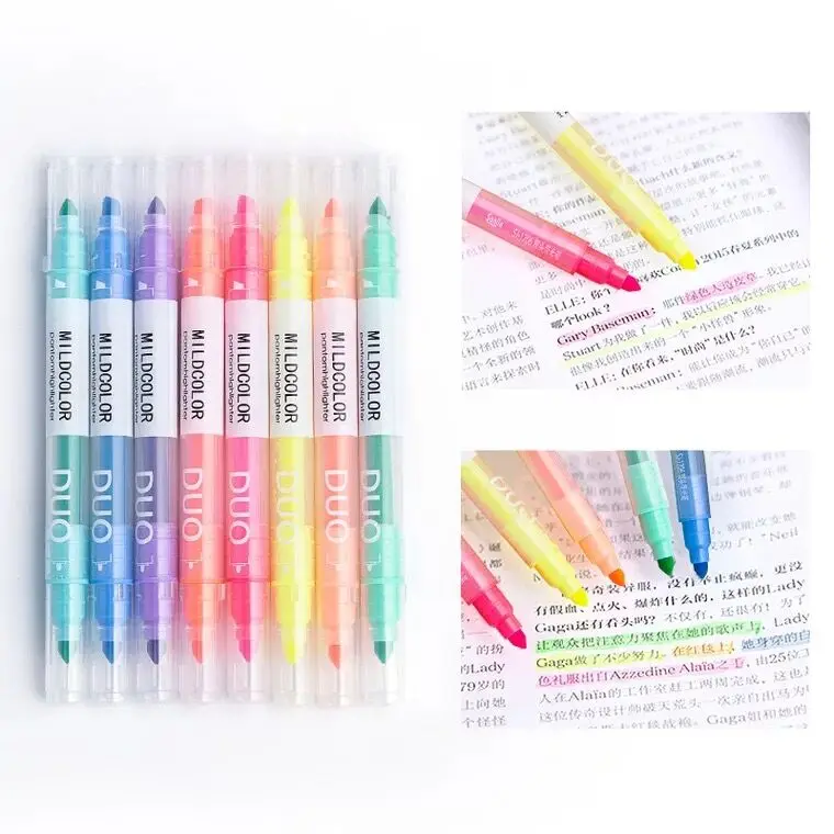 8pcs Set Cute Kawaii Korean Double Head Marker Pen Fancy Highlighter ...