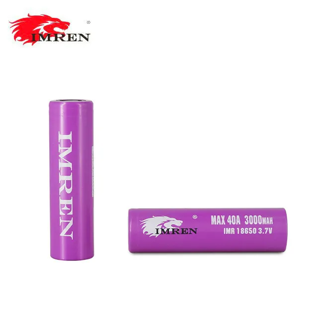 high capacity lithium ion 18650 3.7V 3000mAh 40Amp IMREN  High discharge rate rechargeable li-ion power battery