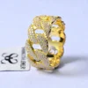 14k Gold Iced Out Mens iced out Diamond cuban link Ring for man