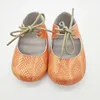 2018 real leather lace up rose gold fancy baby girls shoes