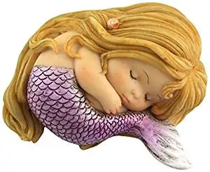Little Mermaid Sleeping in Seashell Miniature Fairy Gnome Hobbit Garden TO 4312