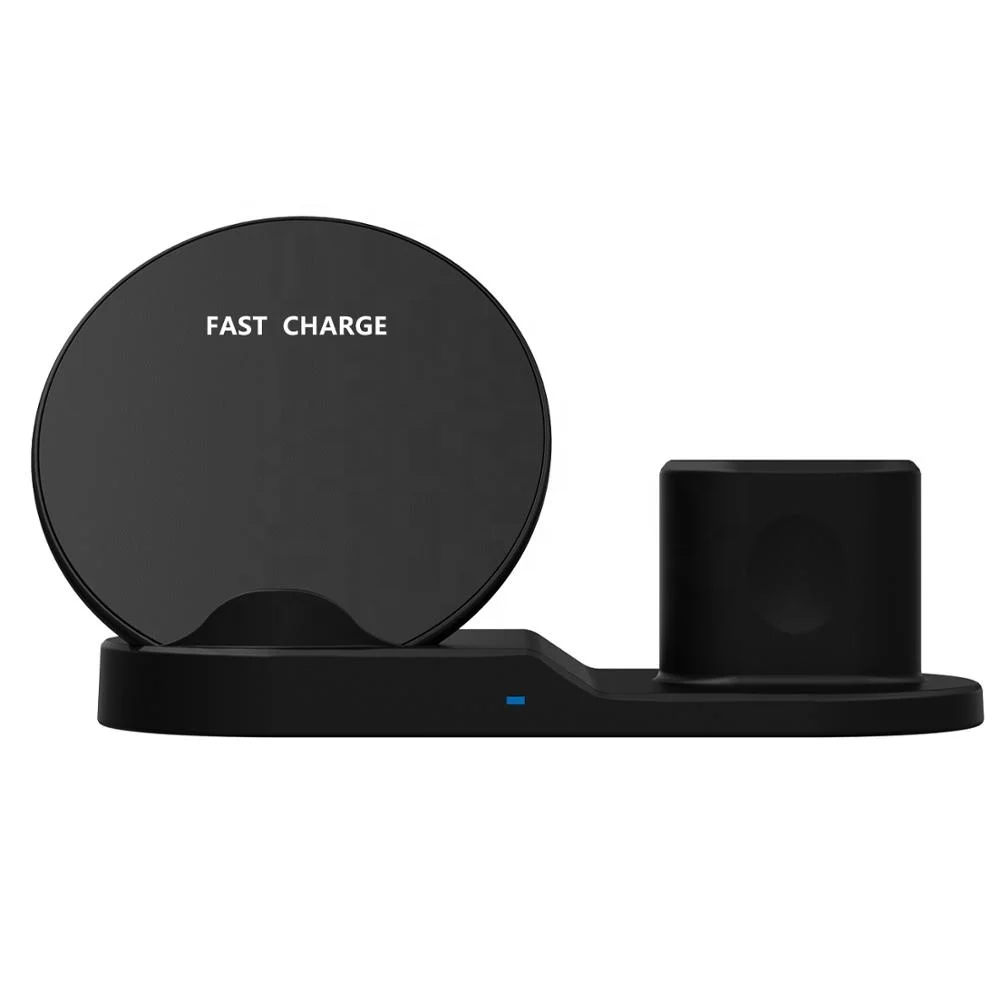 2019 New Arrival Wireless Charger 3 in1 10W Fast Wireless Charging Pad Luxury Qi Stand Wireless Charger Mobile Phone Charger
