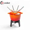 Mini Pot Mug Wooden Forks Camping Kitchen Nonstick Cookware Sets Enamel Cast Iron Cookware Chocolate Cheese Fondue Set camping
