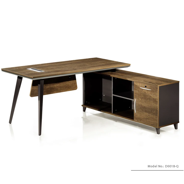 Diou Modern Office Furniture L Shaped Mdf Melamine Wooden Manager