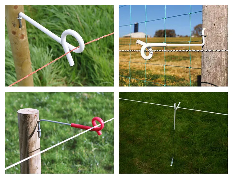 500m Red Color Electric Fence Offset Double Outrigger Pigtail Insulator