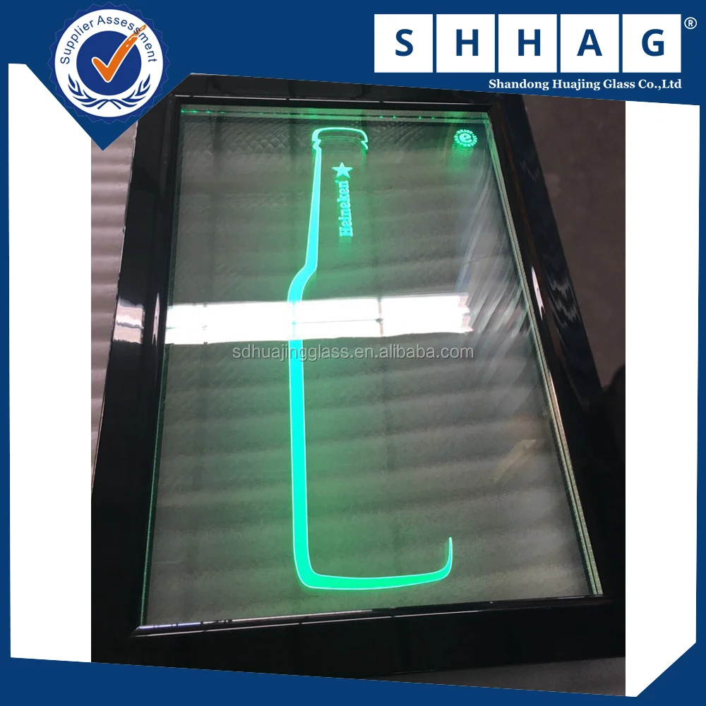 Acrylic carving Energy drink display fridge electric heating glass door