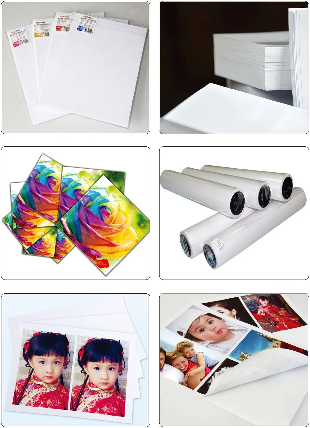 Professional inkjet glossy/matte cast coated/RC double sided high glossy inkjet photo paper