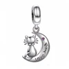 Custom Silver Animal Charm 925 Sterling Silver Cat Dangle Charms