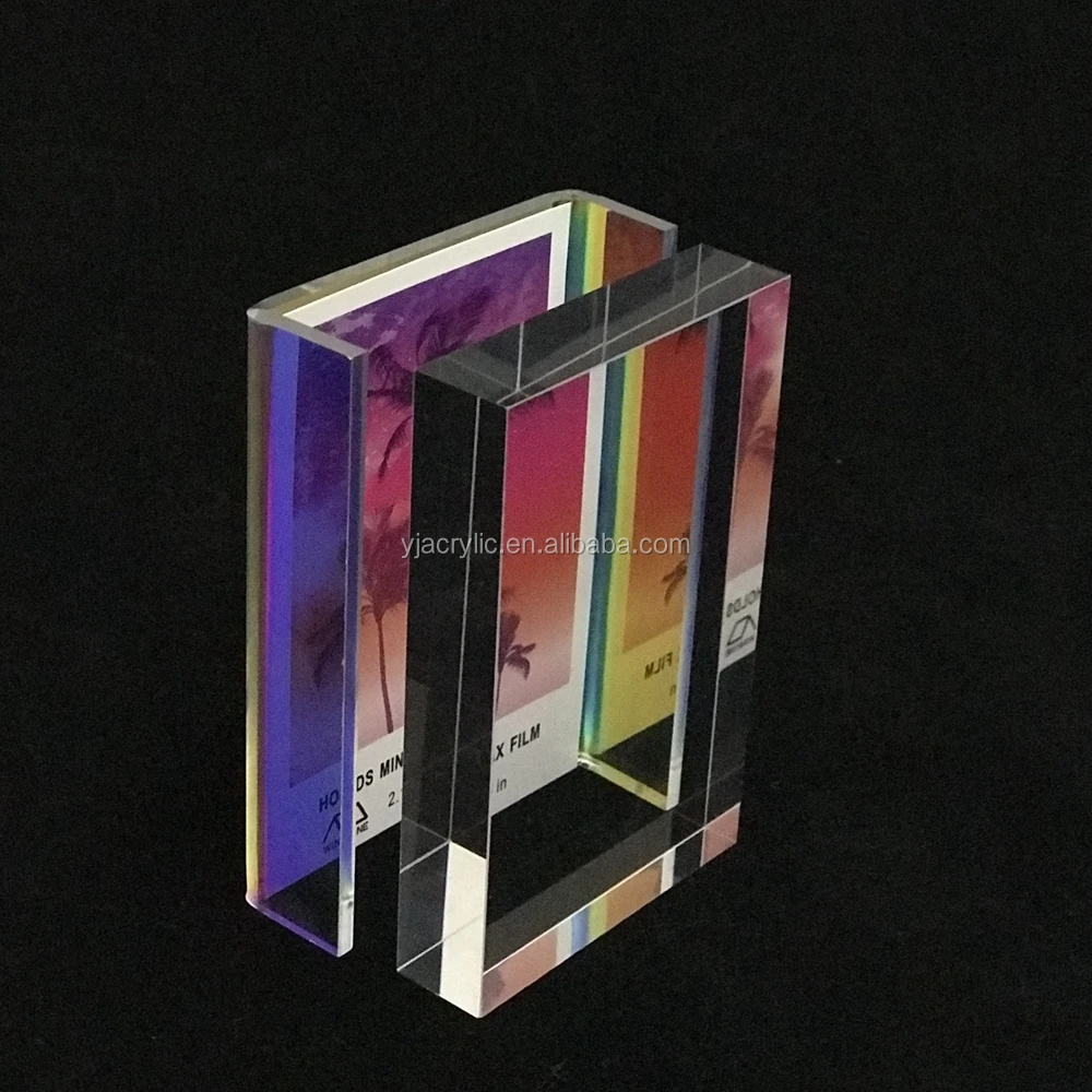New Acrylic Photo Frame Glass Acrylic Block With U Back Holder Buy
