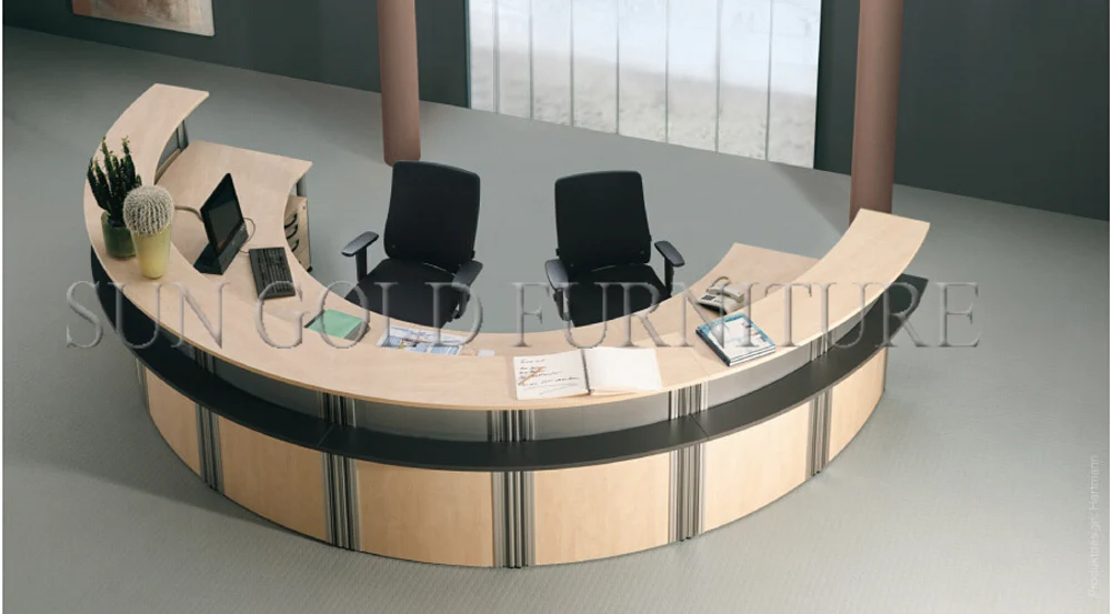 New Modern Factory Customized Semi Circle Wood Reception Desk Front New Modern Factory Customized Semi Circle Wood Reception Desk Front Table Sz Rt024