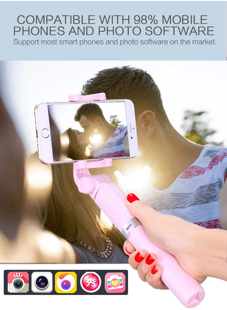 Best Selfie Stick Manufacturer 2019 New Bluetooth Selfie Stick Tripod with Wireless Remote for iPhone 8 6s X Samsung